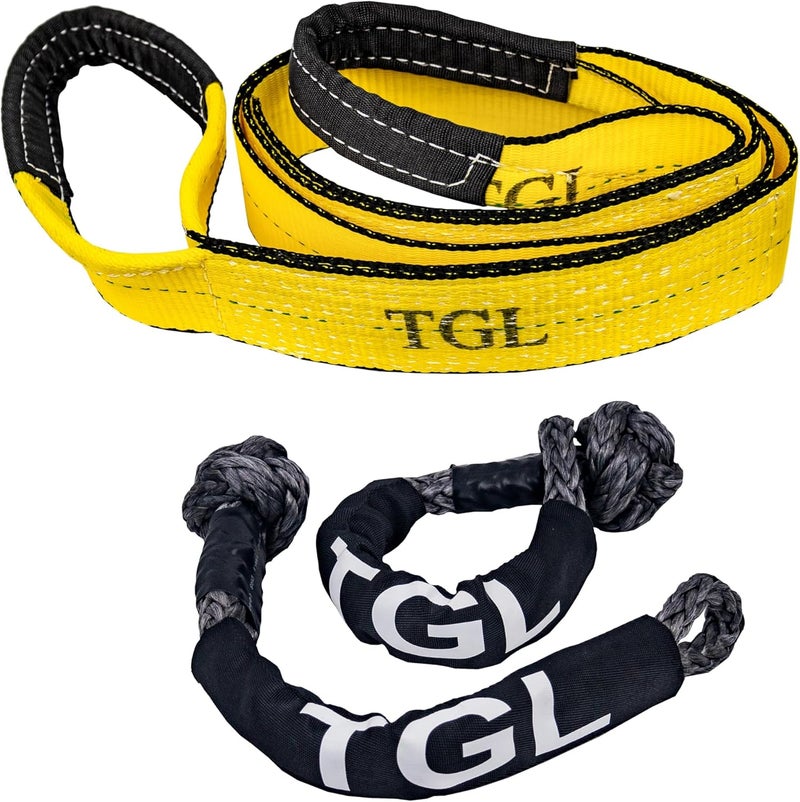 TGL Tow Bridle Strap, Recovery Bridle Kit- Tree Saver Strap - 2 Recovery Soft Shackles - Tow Bridle, Recovery Bridle Compatible with Kinetic Recovery Rope,Jeep, Ford, Toyota. - Image 1